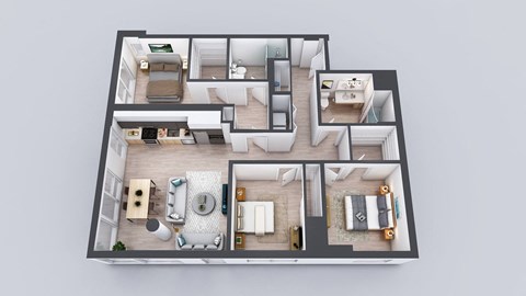 Kado NW Three Bedroom Two Bathroom D1A Floor Plan